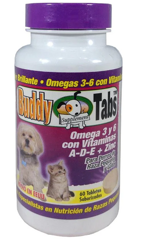 Buddy Tabs - Omega 3 y 6 con Vitaminas A-D-E + Zinc